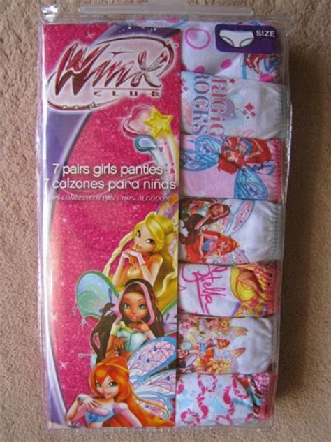 Winx Club Girls 7pc Underwear Panties Set Sz 8