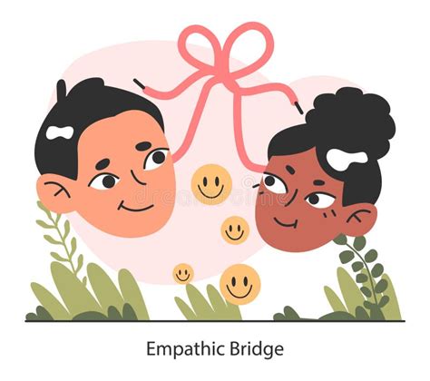 empathic bridge deep understanding of emotions sympathy and compassion stock vector