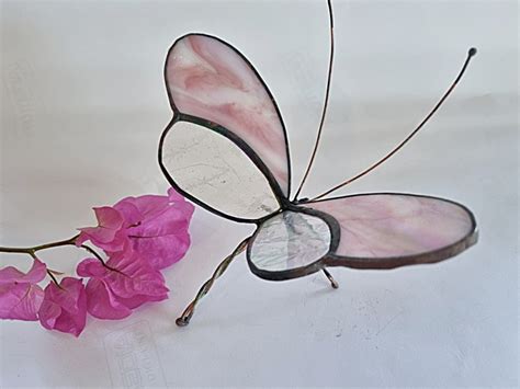 Pink Stained Glass Sitting Butterfly Cm Hello Indigo Halo