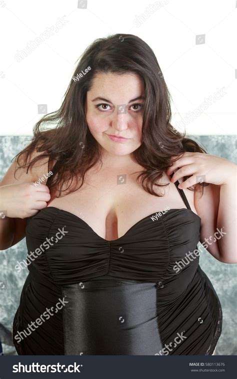 Plus Size Bbw Brunette Woman Posing Stock Photo Shutterstock