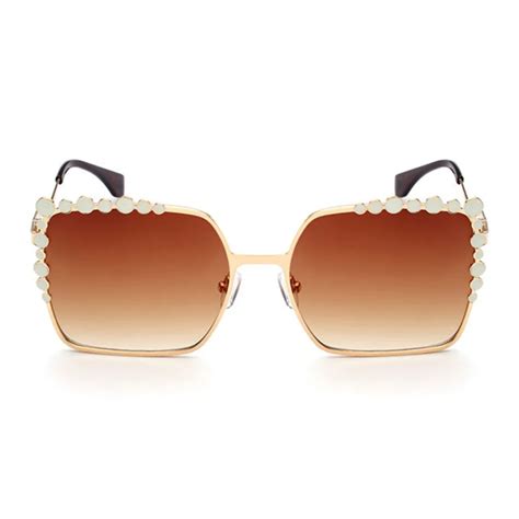 vintage fashion women square diamond sunglasses metal frame classic design personality female