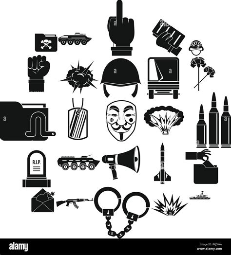 War Icons Set Simple Style Stock Vector Image And Art Alamy