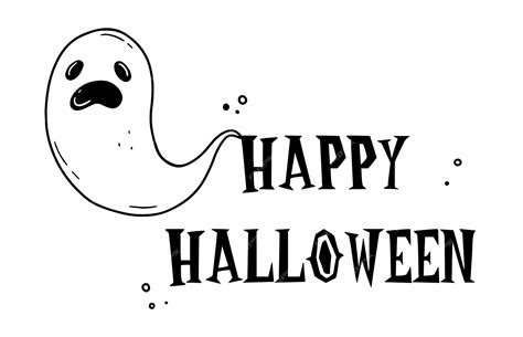 Premium Vector Happy Halloween Hand Drawn Ghost Doodle Illustration