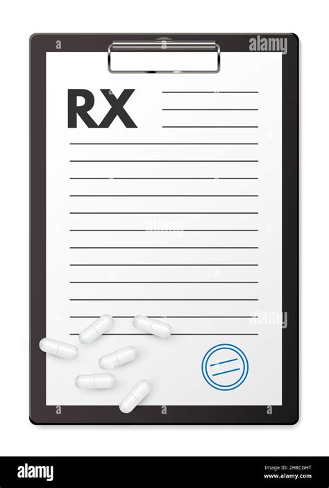 Prescription Rx Medical Pad And Pharmacy Drug Pills Vector Illustration