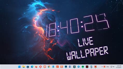 Live Wallpaper With Digital Clock Windows 10 And 11 Youtube