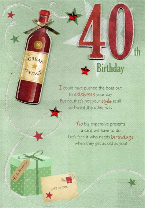 Funny 40th Birthday Card Messages 40th Birthday Wishes Funny Free