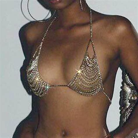 Sexy Hollow Bra Rhinestone Chain Body Necklace In Very Popular Jewelry Com Body