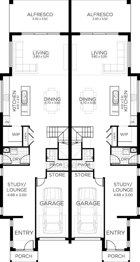 The Floor Plan For Two Story Townhouses