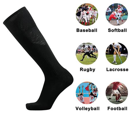 Three Street Unisex Athletic Knee High Breathable Compression Solid Tube Soccer Socks 2610