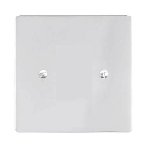 1 Gang Single Blanking Plate In Polished Chrome Flat Plate