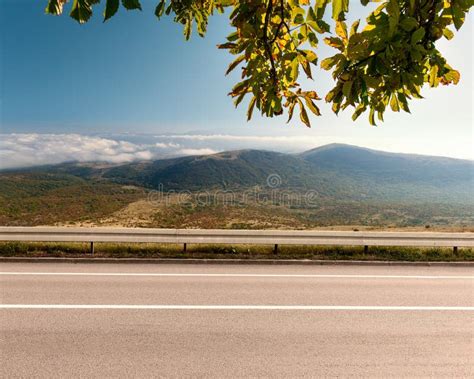 Side View Of Empty Highway In Mountain Area Stock Photo Image Of Side
