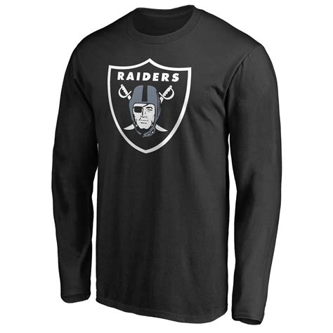 Pro Line Oakland Raiders Black Primary Logo Long Sleeve T Shirt