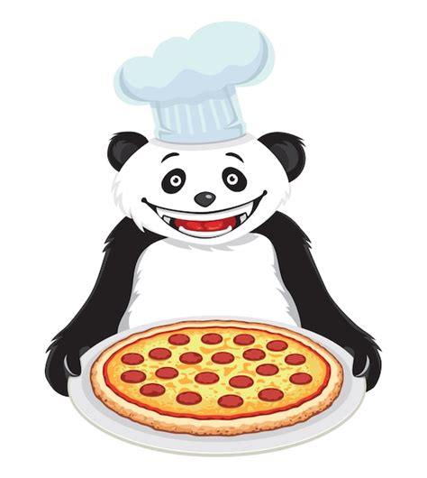 Premium Vector Panda With Pizza