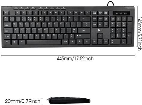 Rii Rk907 Usb Wired Keyboard Full Size Office Keyboard Compatible With