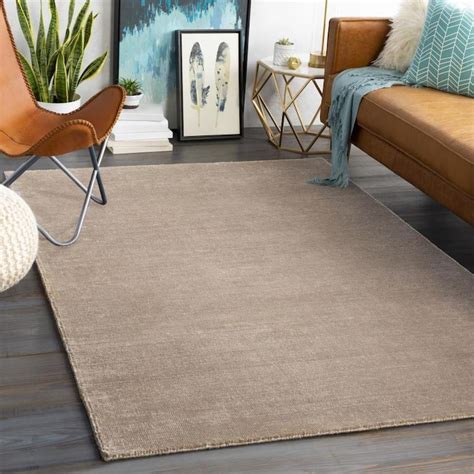 Surya Aspen 8 X 10 Taupe Indoor Solid Handcrafted Area Rug In The Rugs