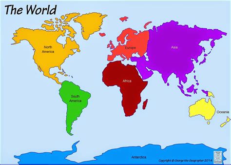 Printable World Map Continents