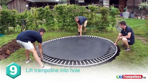 Oz Trampoline Round In Ground Trampoline Installation Youtube