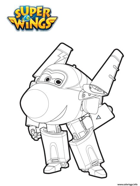 Coloriage Jerome En Mode Robot Dessin Super Wings à Imprimer