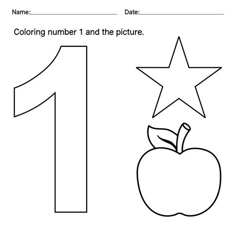 Number 1 Worksheet For Preschool Fabad