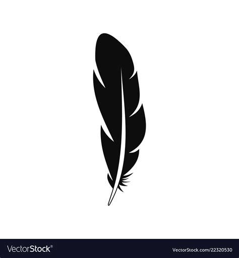 Quill Feather Icon Simple Style Royalty Free Vector Image