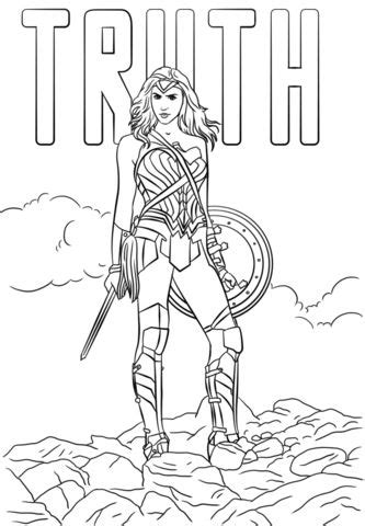 Wonder woman coloring sheets logo pages by girl wonder girl. Wonder Woman Truth Dibujo para colorear | Coloring pages ...