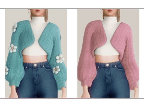 The Sims 4 Casual Daisy Knit Cardigan Set By Boonstow Micat Game