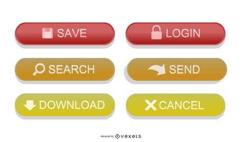 Colorful Glossy Web Button Vectors Vector Download