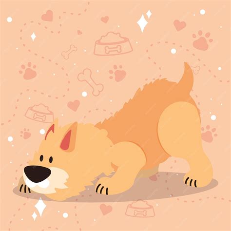 Premium Vector Cute Sniffing Dog Cartoon Character Vector Illustration