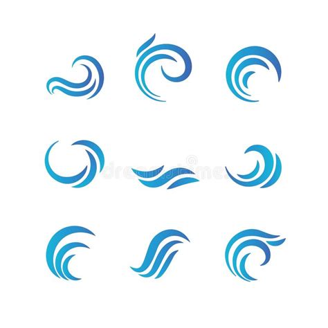 Sea Wave Logo Ocean Storm Tide Waves Wavy River Blue