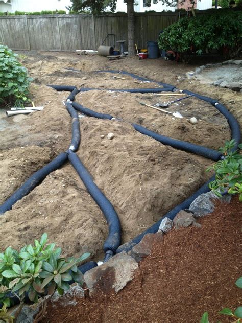 The drainage should be installed at a low point in the affected area to allow it to drain surface water away to storm french drain cleaning and maintenance. French Drain Install | Yelp | LANDSCAPING IDEAS ...