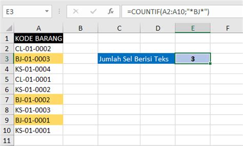 Menghitung Kata Yang Sama Di Excel