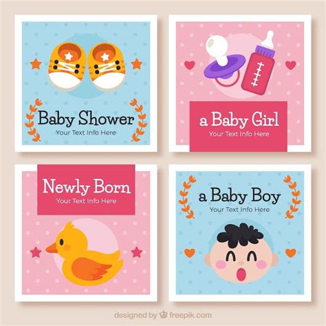vector baby cards collection  flat style