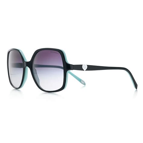 Return To Tiffany™ Square Sunglasses In Black And Tiffany Blue Acetate Tiffany And Co
