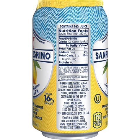 31 San Pellegrino Nutrition Label