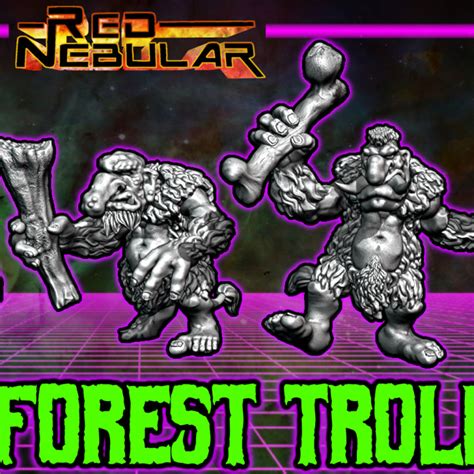 3d printable jötnar forest trolls by red nebular