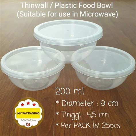 25 set. Mangkok Plastik 200 ml / CUP Puding / CUP SALAD / Thinwall Food