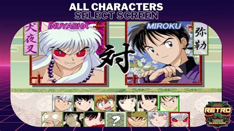 Inuyasha A Feudal Fairy Tale All Characters Unlock Select Screen