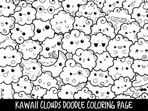 The largest collection of cute pictures of animals, monsters, sweets, unicorns, anime. Clouds Doodle Coloring Page Printable Cute/Kawaii Coloring