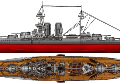 HMS Queen Elizabeth Battleship 1918 Drawings Dimensions