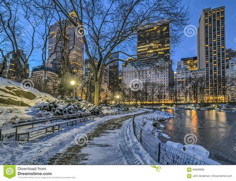 Central Park New York City After Snow Stock Photo Image Of Nature