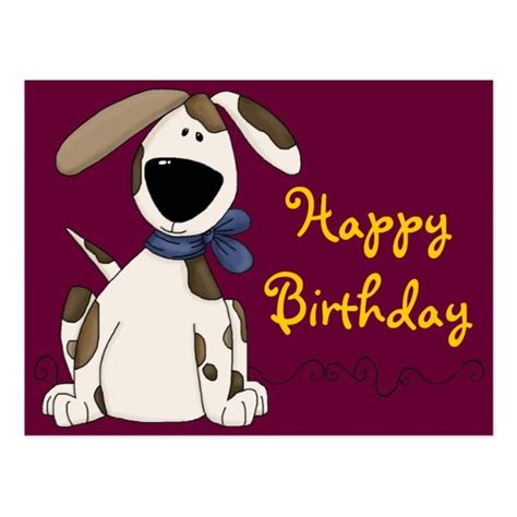 Cute Dog Birthday Postcard | Zazzle.com | Dog birthday, Happy birthday dog, Birthday postcards