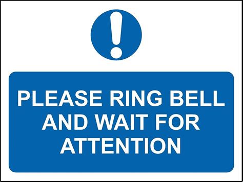 Panneau Please Ring Bell And Wait For Attention En Plastique Rigide De 1 2 Mm D épaisseur