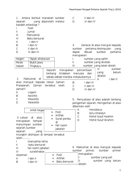 Soalan Objektif Sejarah Tingkatan 4 Dan 5  Wolupitulimod