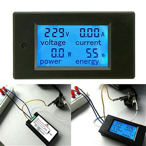 Jual Ac Panel Watt Meter Voltmeter Ammeter Energy Digital Lcd Blue
