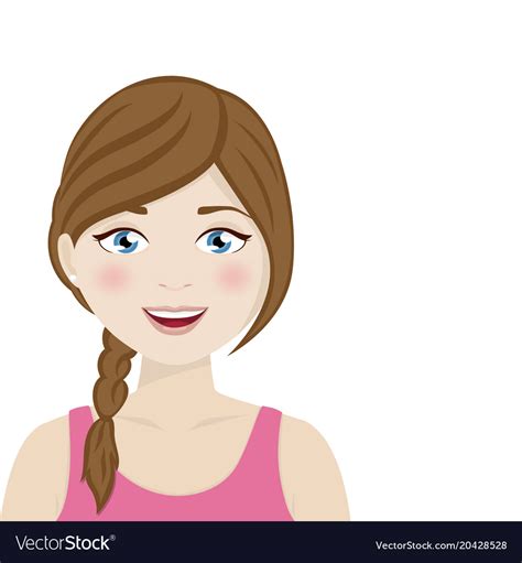 Brown Hair Woman With Blue Eyes On A White Vector Image