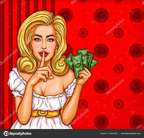 Sexy chica sosteniendo dinero vector gráfico vectorial vectorpocket