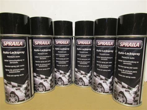 6 Spraydosen Lackspray schwarz glänzend RAL9005 Tiefschwarz Sprühlack