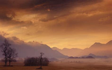 1500x938 Nature Landscape Mist Clouds Sunset Mountain Trees Wallpaper