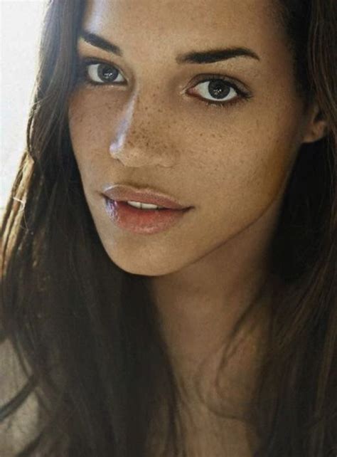 Freckles Fascination Beautiful African American Black Woman Face