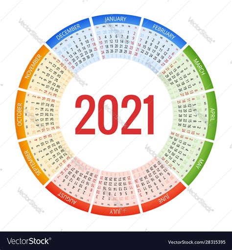 2021 Year Round Calendar Calendar 2021